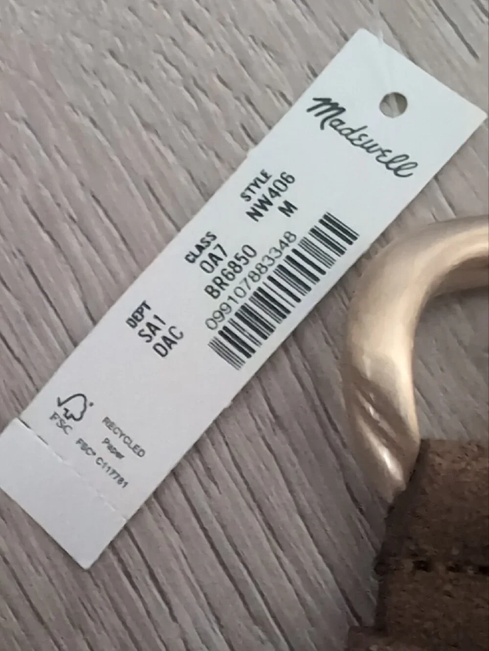 Madewell Brown Suede Belt with Gold-Tone Rounded Buckle